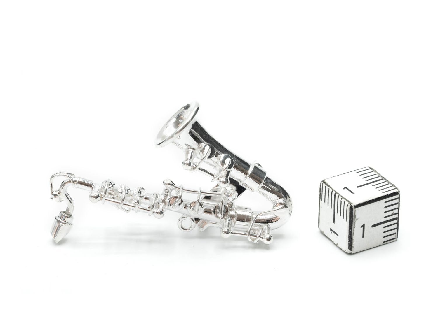 Miniblings Saxofon Brosche Sax Saxofonbrosche Saxophon +Box versilbert | Für Revers, Jacke oder Tasche, aus Berlin, ein Stück mit Persönlichkeit
