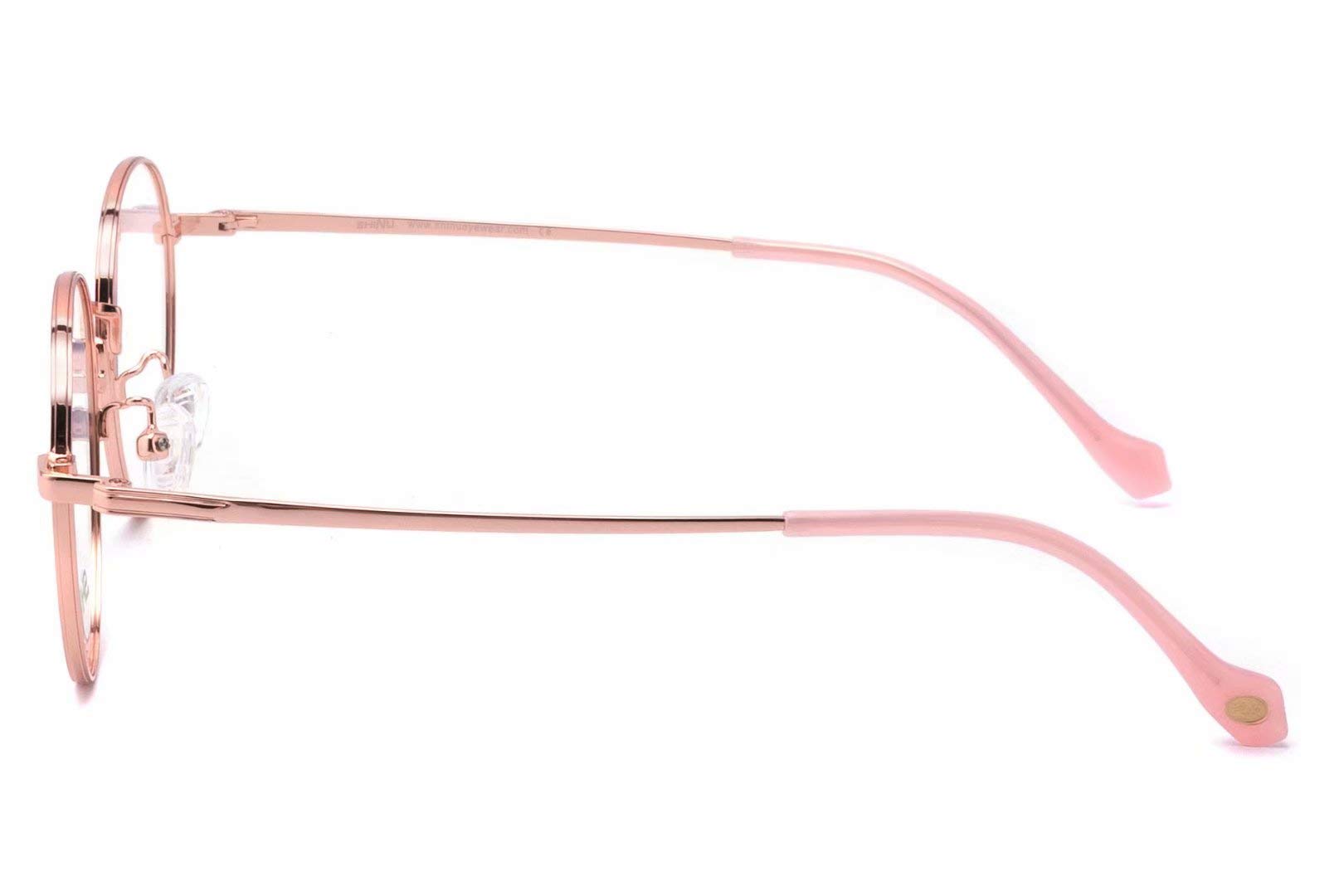 SHINU AT1028 - Gafas de ordenador con filtro de luz azul, montura de titanio, color azul C1 Oro rosa M
