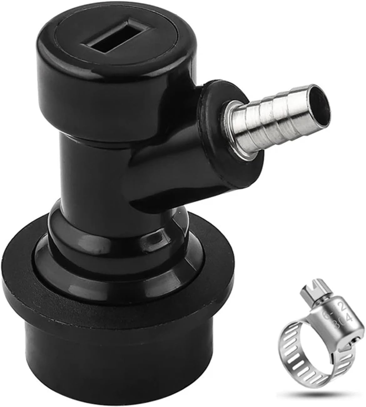 Home Brewing Liquid Ball Lock Keg Disconnect,1/4'' Barb Beer Keg Quick Connectors with Stainless Steel Hose Clamp,Homebrew Tap Dispenser Brewing Accessories