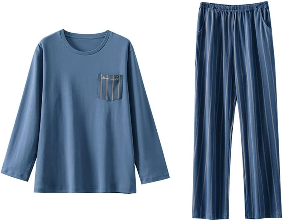 Pajamas men's cotton long-sleeved loungewear autumn and winter four seasons plus size suit