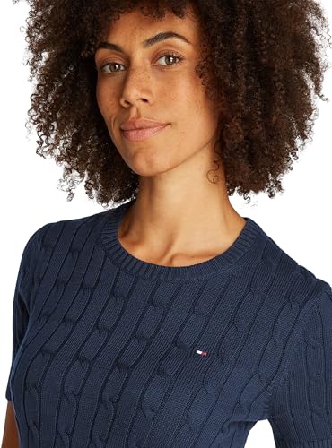 Tommy Hilfiger Pullover Donna Pullover In Maglia, Blu (Dark Night Navy), M - 3