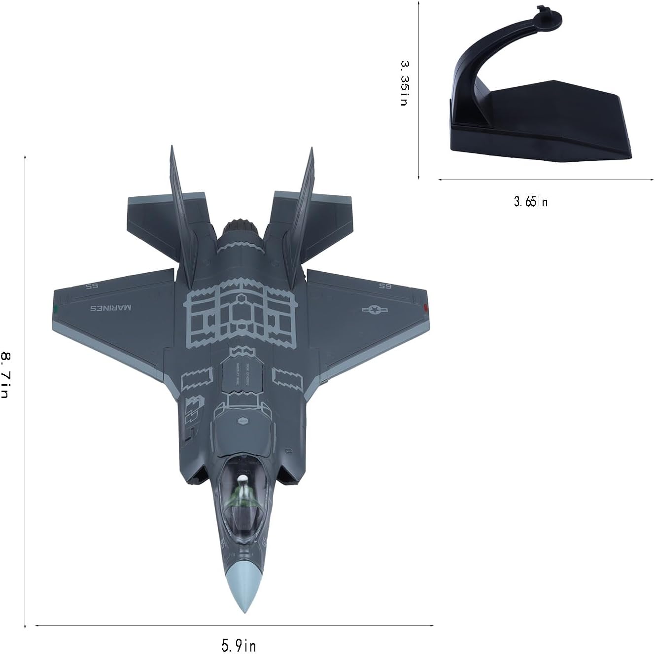 F-35B Lightning II Die-cast Airplanes-1/72 Scale Fighter Jet Attack Metal Aircraft Model for Collector, Aviation Enthusiast-Premium Collectiable with Display Stand Flying（Upgrade Version）