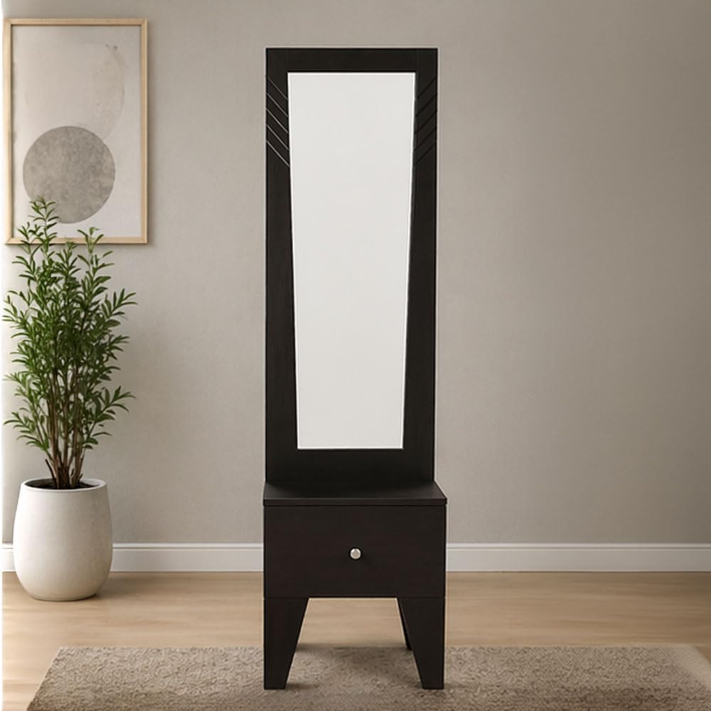 Dressing Table 15 | Wooden Vanity Unit, Single Drawer, Modern Design, Bedroom Furniture, Dark Finish-image-36