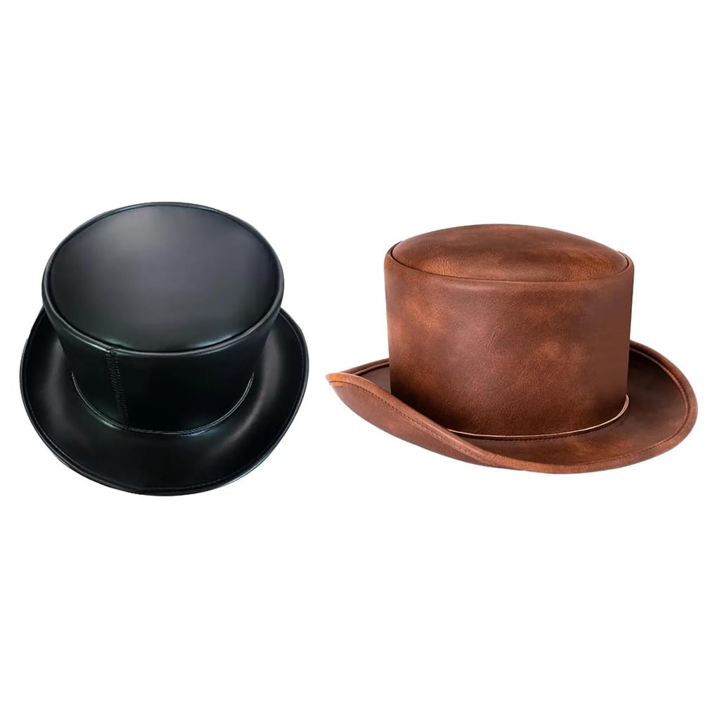 SaoBiiu Sombrero de piel sintética para hombre y mujer, para adultos, estilo steampunk, divertido sombrero para fiesta, viajes, club nocturno