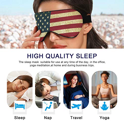 Alaza Grunge Usa American Flag Sleep Mask For Women Men Blackout Cooling Funny Eye Mask For Sleeping With Elastic Strip #TOP4