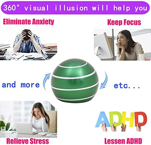Desk-Fidget-Kinetic-Toys Cool-Gadgets: Cool-Stuff Thing Game Toy for Adult Teen Children Kid, Optical-Illusion Stress Relief Gifts for Man Women Home Office School Christmas Spinning Up 180 Seconds — view 4