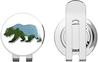 Bear Shape Mountains Nature Green Golf Hat Clip with Magnetic Ball Marker