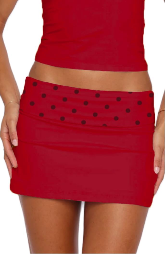 Amiblvowa Mini Skirt Women Y2k Low Rise Skinny Pencil Short Skirts Sexy Valentines Day Heart Printed Bodycon Cute Bottoms