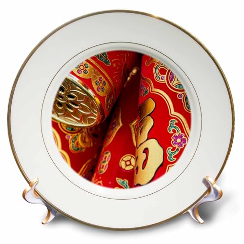 3dRose 8 inch Porcelain Plate - USA, Arizona, Phoenix. Traditional Chinese firecrackers. Festivals