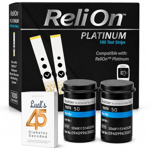 Platinum Test Strips 100 Count Bundle with 45 Diabetes Decoded eBook