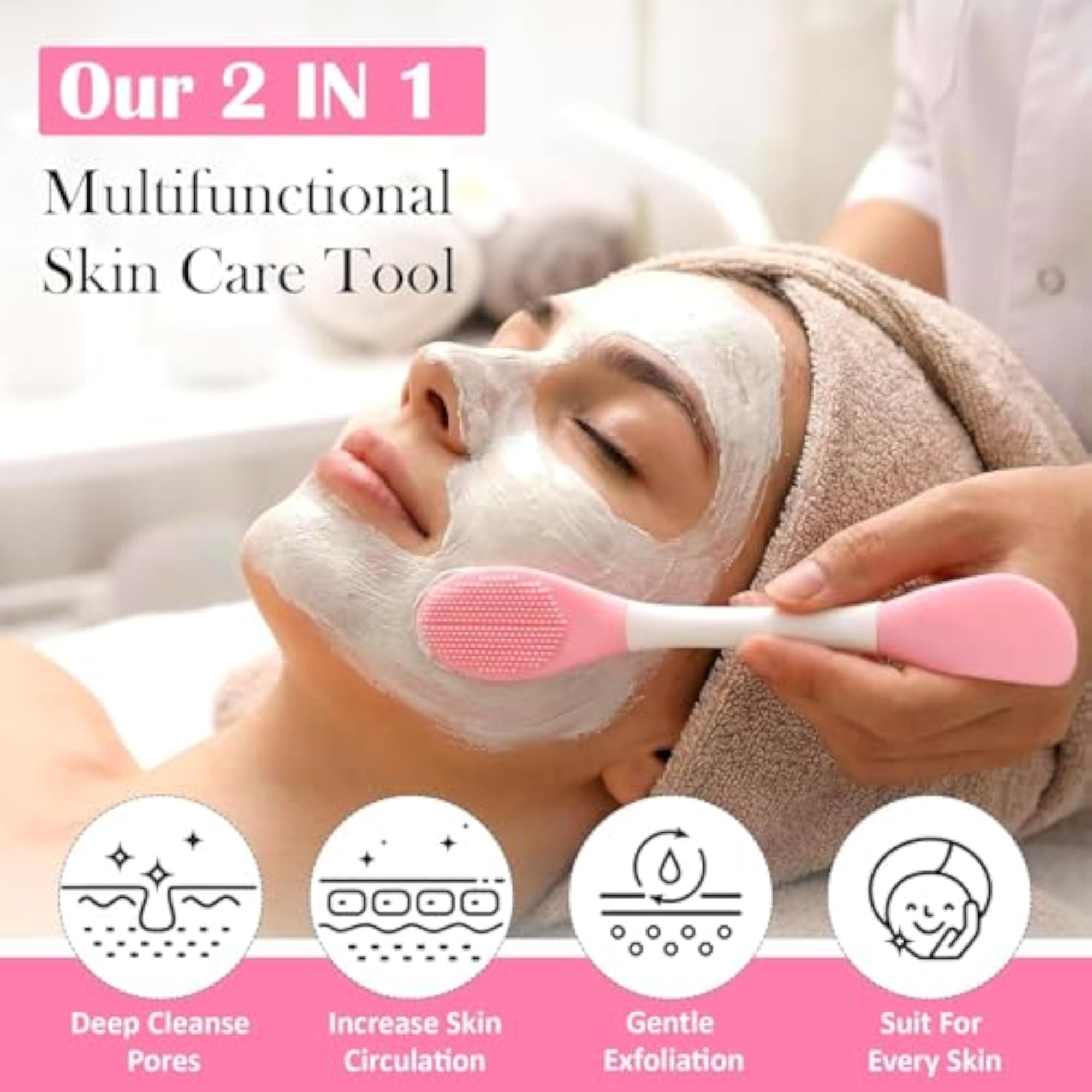 2 in 1 Silicone Face Mask Brush and Cleansing Scrubber