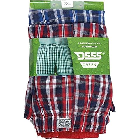 Duke Men's D555 Twin Pack Woven Boxer Shorts-Blue-5XL Cover