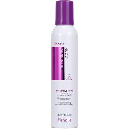 Fanola No Yellow Care Hair Conditioner & Repairing Moisturizer, 2 Count | Controls Brassiness for Blonde, Bleached & Grey Locks, Hydrates & Fights Frizz for Dry, Damaged Strands, Argan & Linseed Oil