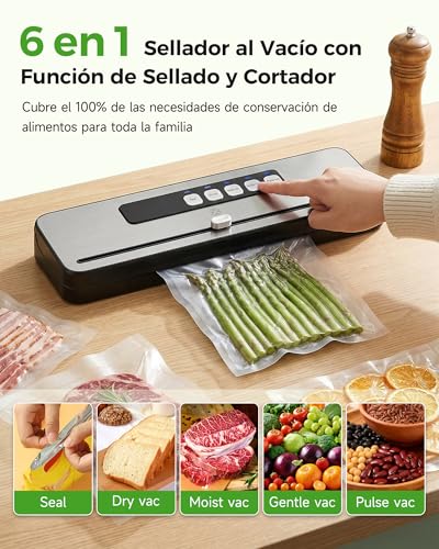 Miniatura 2 de Woox Envasadora Al Vacío, Máquina Envasadora Al Vacio Domestica Rápida Y Compacta, Alta Velocidad De Trabajo Continuo, Para La Conservación De Alimentos Secos Y Húmedos