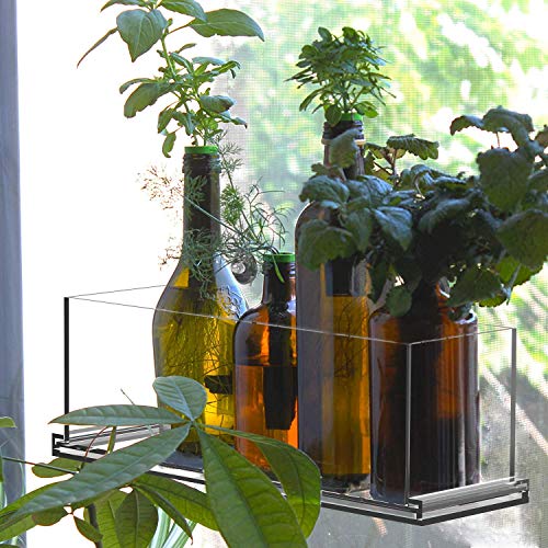 Niuxx 12 Inches Window Box Planter With Saucer, Garden Plant Flower Pot With Suction Stickers, Rectangle Kitchen Succulent Herb Pots Outdoor Indoor, Modern Floral Natural Centerpieces Home Decor #TOP3