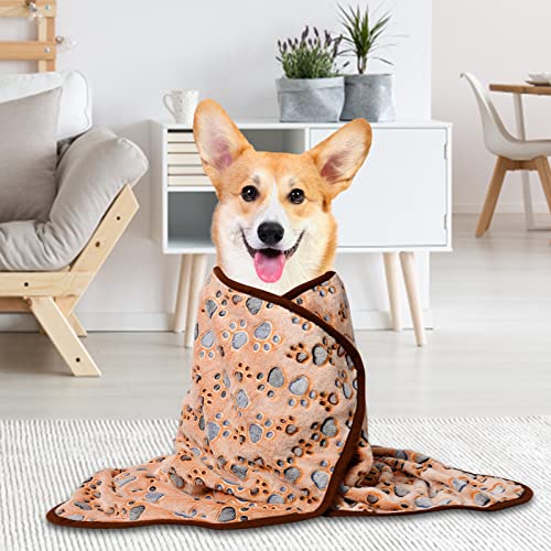 Awaytail Dog Blankets For Large Dogs, Pet Blankets For Dog Bed Cover, Puppy Blankets For Couch, Kitten Blanket, Soft Fleece Blankets For Dogs, Cats, 41"X31", 3 Pack(2 Brown+1 Tan) #TOP6