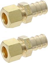 XFITTING 2 Pieces 1/2" Pex X 3/8" OD Compression Straight Adapter, Brass, NSF, Pex B