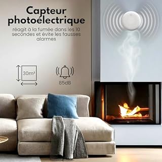 Aroha Safety Pro Détecteur Combiné avec Fumée et Monoxyde de Carbone - Batterie de 10 Ans - Alarme Incendie & Alarme de Monoxyde de CO