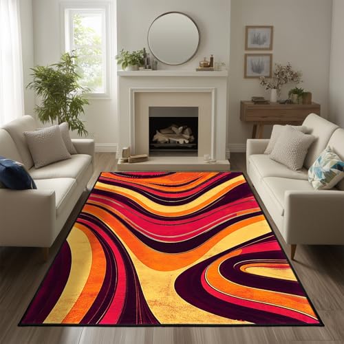 Doteon Colorful Retro Area Rugs 5x7 Rug for Living Room