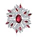 Christmas Gifts Bling Jewelry Holiday Wreath Pin Green Garnet Rhodium Plated