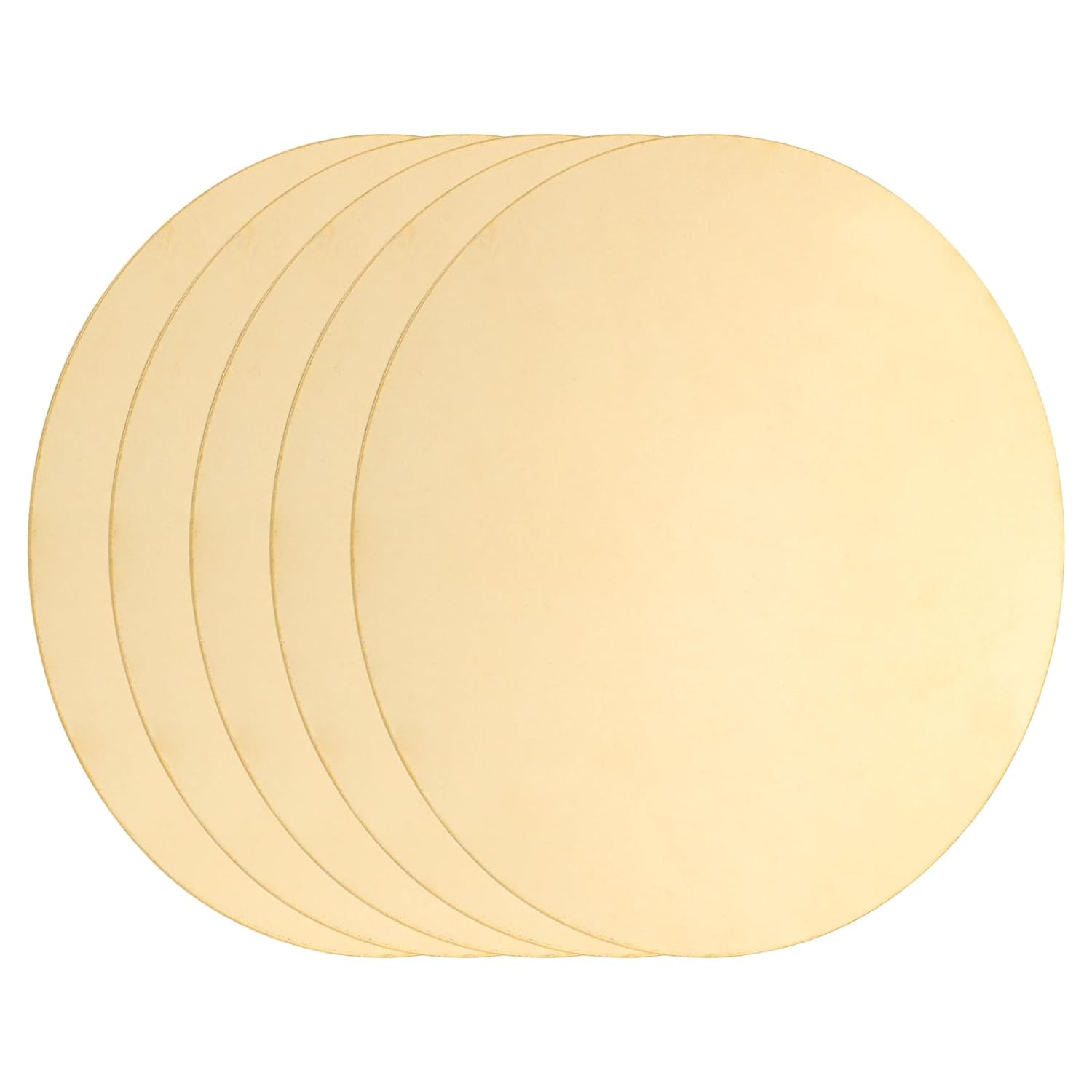 5 Pieces Round Brass Plate, Thickness 0.03 Inches (0.8 mm) Diameter 4 Inches (100 mm) Brass Disc H62 Round Metal Disc Copper Sheet Circle for Metal DIY Printing