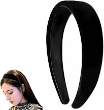 Women's Velvet Headband Solid Simple Hair Accessory Painless Free Size (Black)
