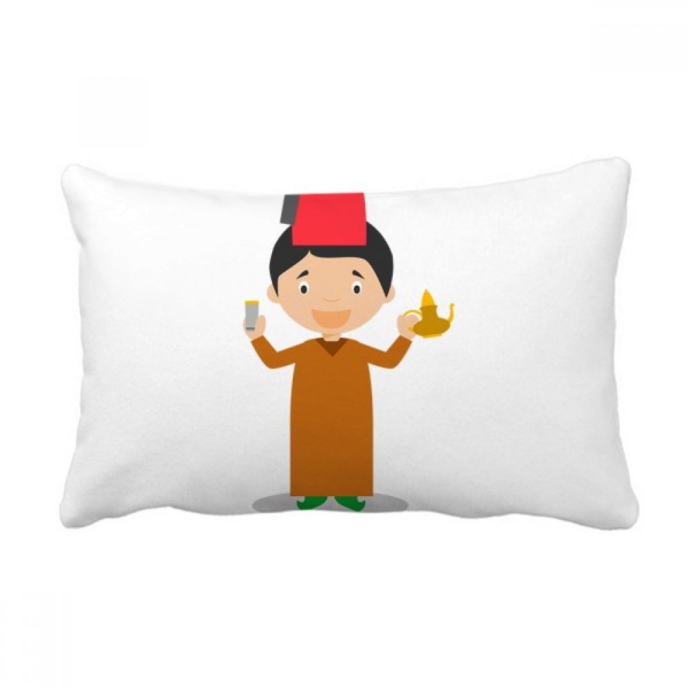 Coussin de décoration Maroc au motif cartoon haut de gamme 16 x 24 pouces