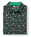 ZITY Men's Golf Shirts Short Sleeve Moisture Wicking Performance Print Patterns Casual Collared Golf Polo Shirt for Men Blackish Green