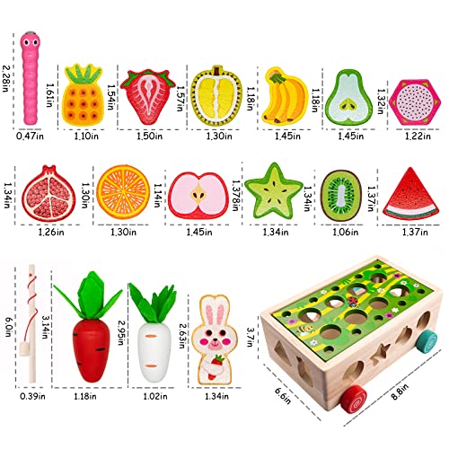 Achiyway Montessori Toys For Baby Boys Girls Age 2 3 4 5 Year Old, Wood Preschool Learning Fine Motor Skills Game, Baby Educational Toddler Toys (Fruits Games) #TOP4