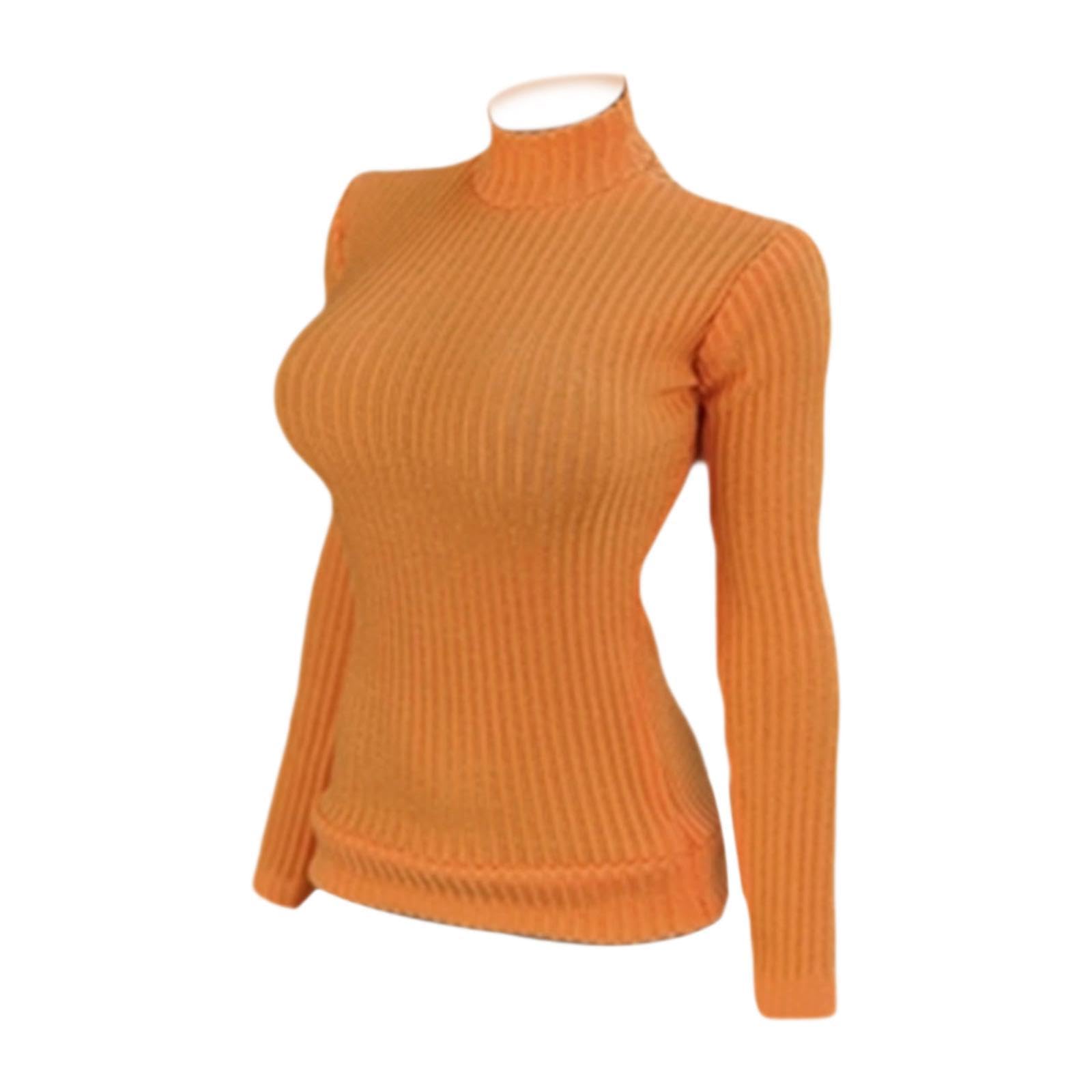 Generic 1/6 Scale Miniature Pullover Shirt for Dolls, Slim for 12 Inch Action Figures , orange
