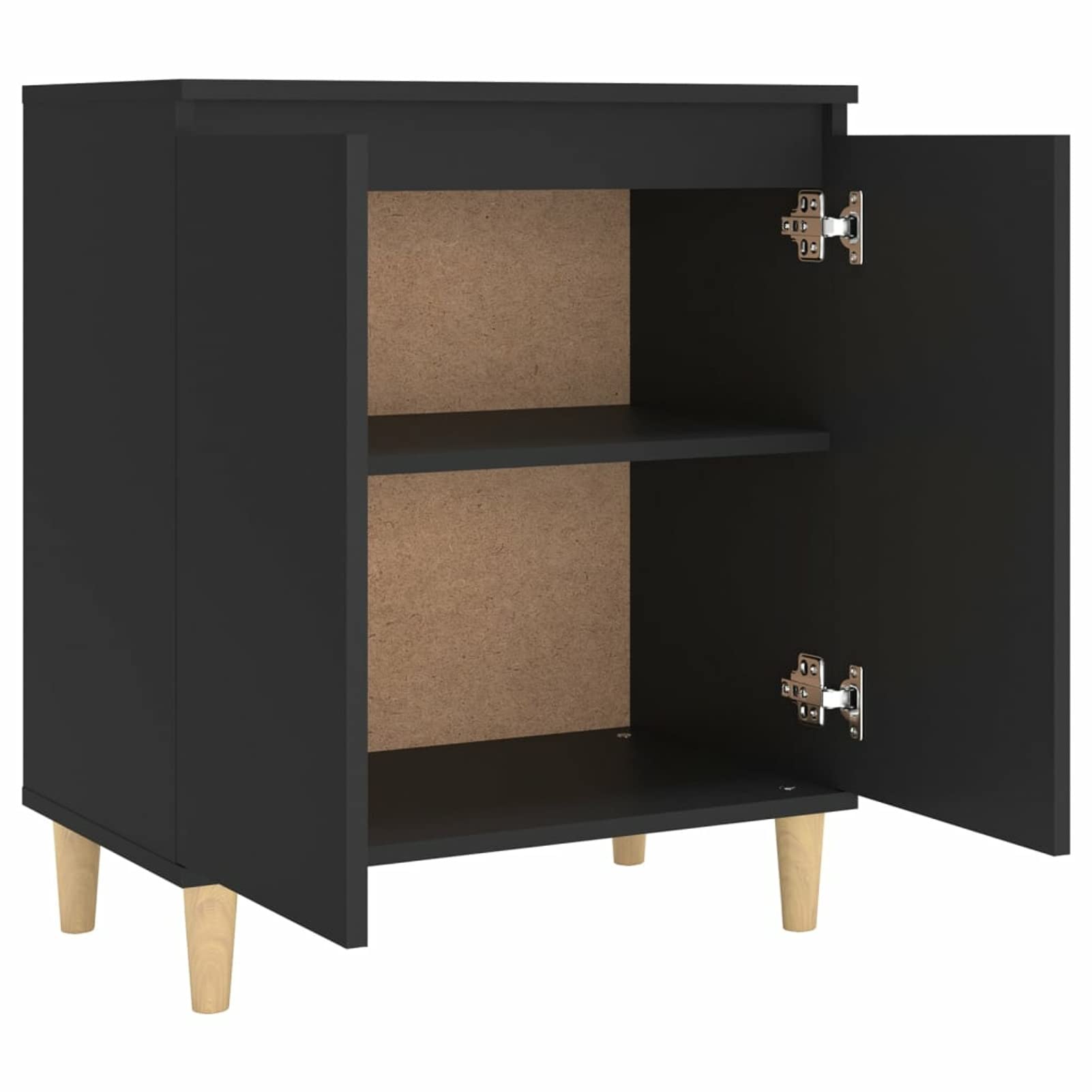Credenza Moderna Gecheer Con 2 Ante - Mobile Per Soggiorno/Cucina 60x35x70 Cm, In Truciolato E Gambe Legno, Stile Industriale, Da Montare Con Fissaggio A Parete