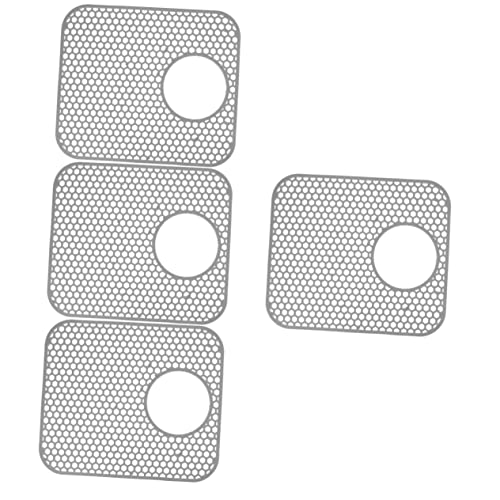 DOITOOL 4pcs Sink Mat Sink Grate for Bottom of Kitchen Sink Farmhouse Kitchen Accessories Sink Protectors Sink Grates for Bottom Sink Protector Rack Extend Silica Gel Anti-Scratch Rag