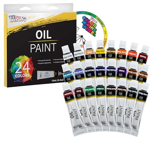 U.S. Art Supply Professional Oil Paint Set - 24 Vibrant Colors in 12ml Tubes for Canvas, Wood & Art Surfaces - Oil Based Paint for Artists, Adults & Students by U.S. Art Supply - Used condition - US$8.96