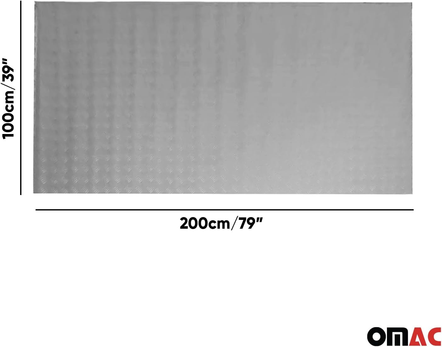 OMAC Rubber Truck Bed Liner Trunk Mat Floor Liner Alu. Look Chequered Gray 40"x79"