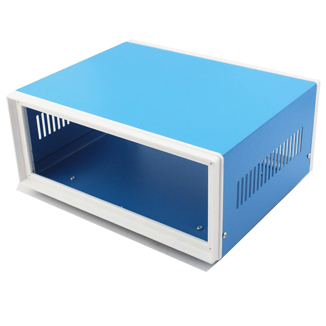 Zulkit Electronic Enclosures Blue Metal Enclosure Project Case DIY Box Junction Case Enclosure Preventive Case (9.1" x 7.3" x 3.9")