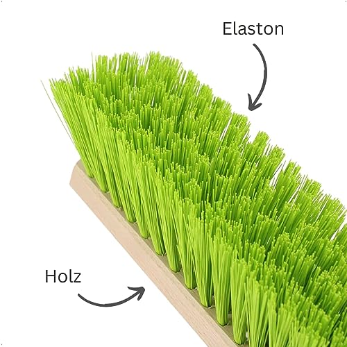 Rekord Saalbesen (Elaston, Neongrün) mit Quick-fest-Halter, Arbeitsbreite: 40 cm, für große Flächen im Außenbereich, Kehrbesen, Besenkopf, Universalbesen – Bild 7