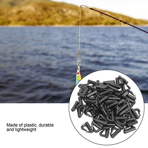 MUNEFE Mousqueton Rotatif Noir Matériel de Pêche, Chape Tourne Spinners Snaps, Chape Spinners Snap, Chape de Pêche en Plastique Chenille pour la Pêche 120 Pièces – vue 5
