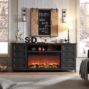 Fireplace TV Stand for TVs up to 80 Inches with 36" Electric Fireplace, 31" Farmhouse Tall Entertainment Center w/Drawer & Adjustable Shelves, Large Media Console for Living Room, 70inch, Dark Grey Fireplace TV Stand for TVs up to 80 Inches with 36 Electric Fireplace 31 Farmhouse Tall Entertainment Center wDrawer Adjustable Shelves Large Media Console for Living Room 70inch Dark Grey