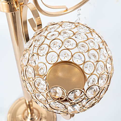Vincigant Gold Floor Candelabra Centerpiece - 47.2 Inches Tall 5 Candle Holders - Elegant Design For Wedding, Dinner Party And Formal Event Christmas Decoration #TOP4