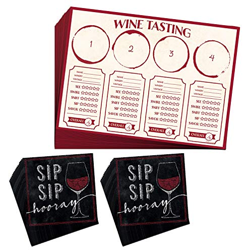 Wine Tasting Notes Place Mats and Napkins - 24 Wine Tasting Note Placemats