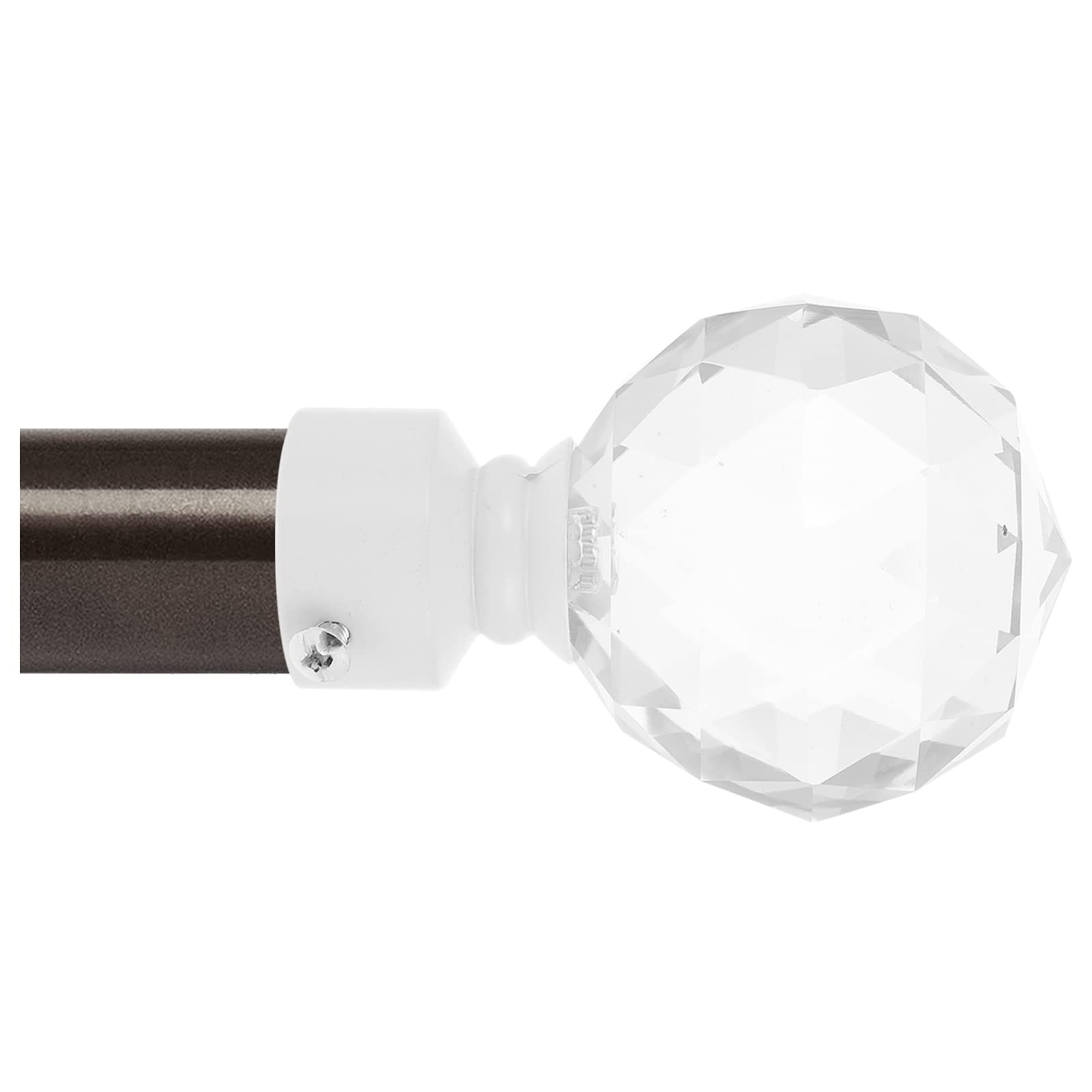 Gatuida Embouts Décoratifs et Cristal Blanc Lot de 2 Pièces pour Tringle à Rideaux en Fer Design Élégant pour Décoration de Fenêtre et Chambre à Coucher