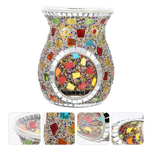 Solustre Mosaic Wax Melts Warmer Candle Wax Burner Tart Warmer Fragrance Oil Warmer Vintage Tealight Candle Holder Desktop Decorations For Romantic Wedding Home Decor #TOP6