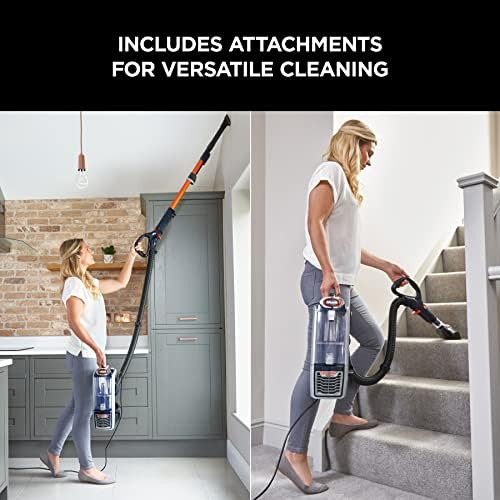 Shark Upright Vacuum Cleaner [NZ801UKT] Powered Lift-Away with Anti-Hair Wrap Technology, Pet Hair, Navy and Orange