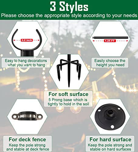 Tigerden Postes de Luz de Corda de 10 Pés para Superfícies Macias, Postes de Luz para Luz de Corda E