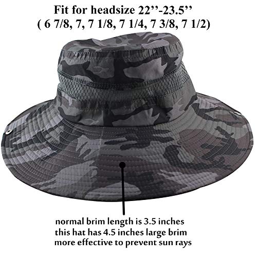 Summer Fishing Sun Boonie Hat Camouflage Outdoor Uv Protection Large Brim Bucket Safari Cap Breathable Mesh #TOP3