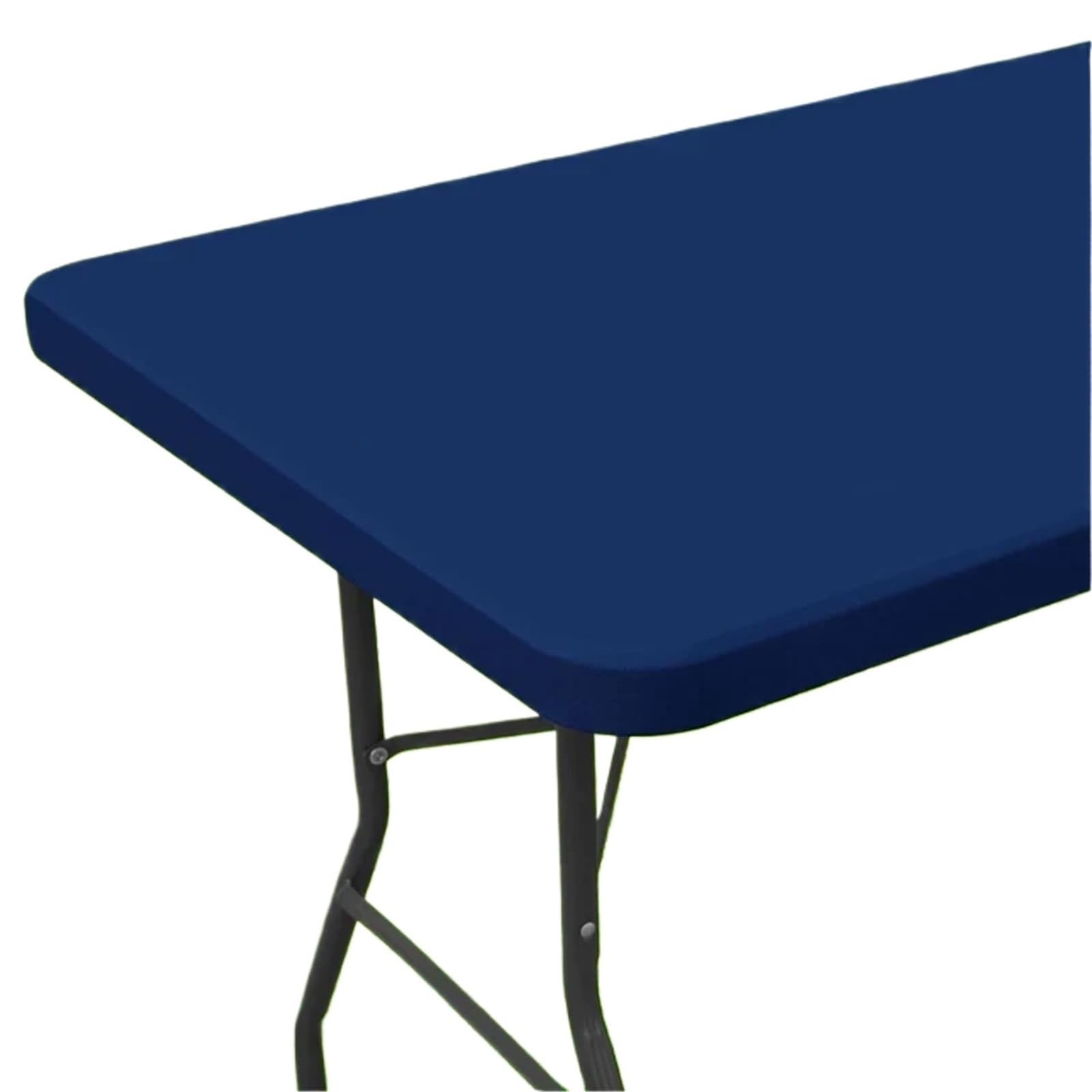 Vaeltor Waterproof Table Cover 6 Foot Rectangle Elastic Fitted Tablecloths Durable Outdoor Tablecloth(Blue)