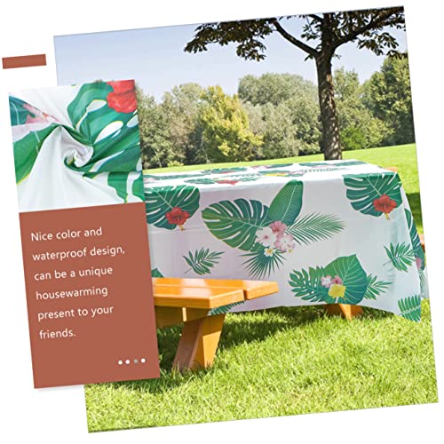 Nolitoy 2Pcs Palm Leaf Tablecloth Wedding Decorations For Ceremony Square Plastic Tablecloth Hawaiian Party Supplies Polyester Table Runner Hawaiian Party Table Hawaii Tablecloth Table Mat #TOP1