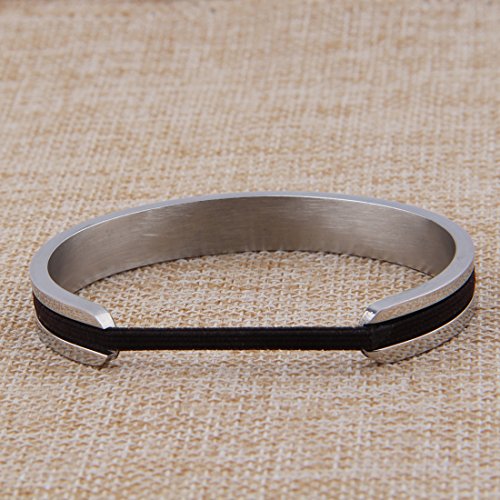 Zuo Bao Handstamped Inspirational Message Hair Tie Bracelet Stainless Steel Grooved Cuff Bangle For Women Girls #TOP2