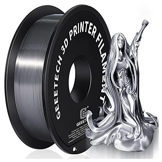 GEEETECH PLA Filamentos 1.75mm Plata Seda, impresora 3D Impresora Filamento PLA 1KG Carrete