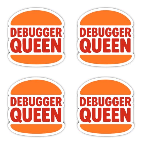 Pegatinas de 75 mm, 4 unidades, diseño de depurador Queen, programador para ordenador portátil